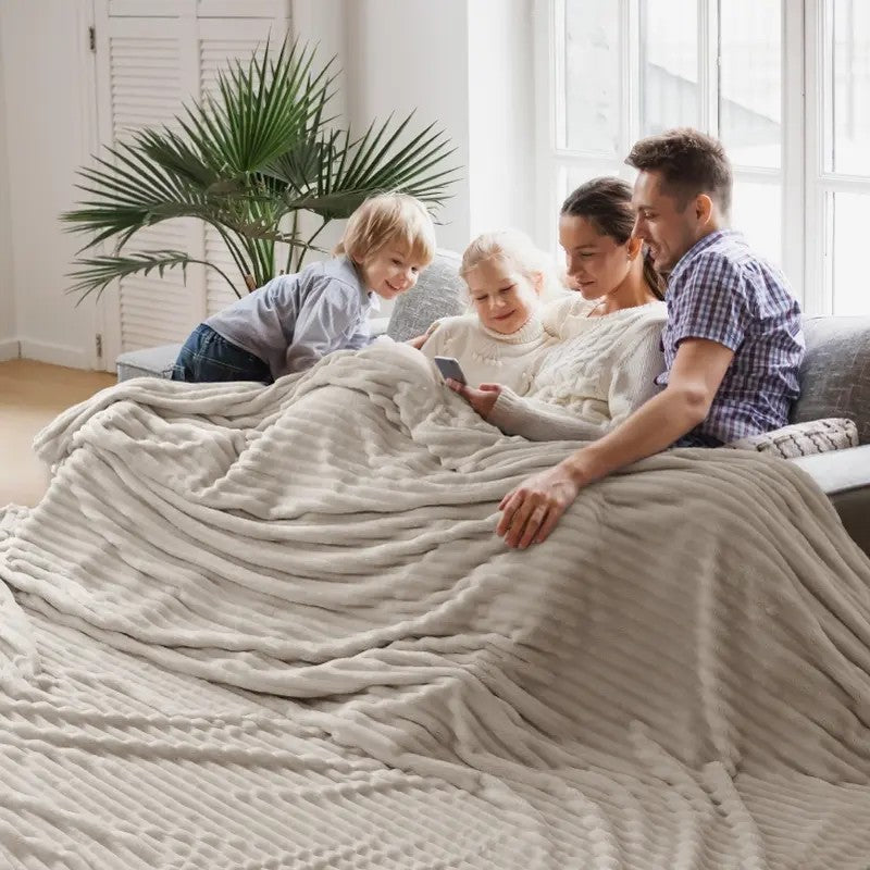 Cloud Ribbed Fleece Blanket