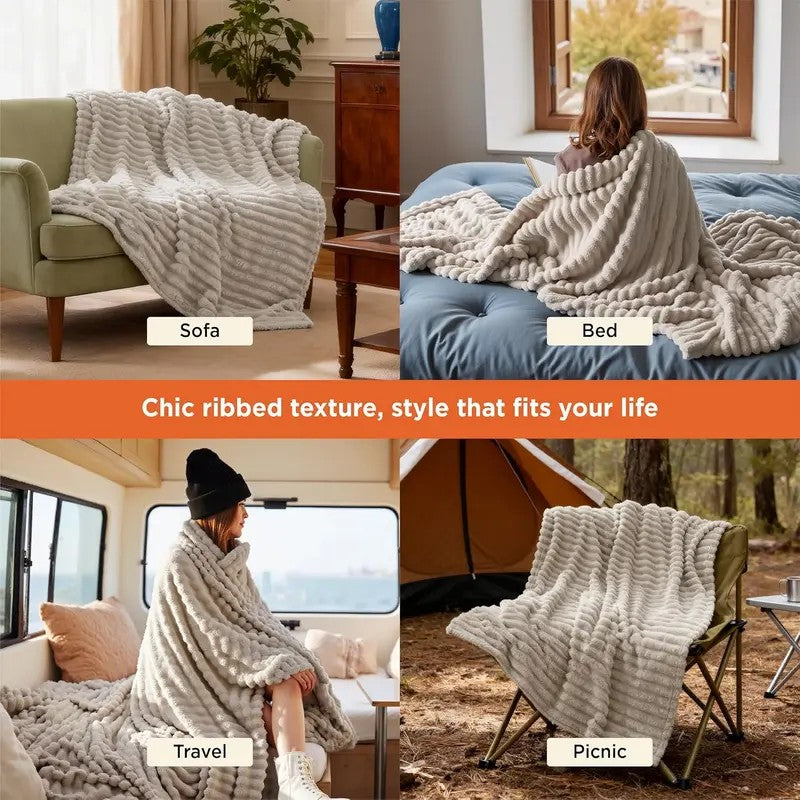 Cloud Ribbed Fleece Blanket - view 2