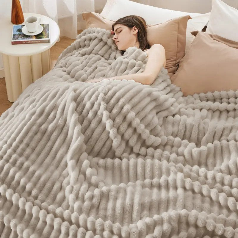 Cloud Ribbed Fleece Blanket - view 6