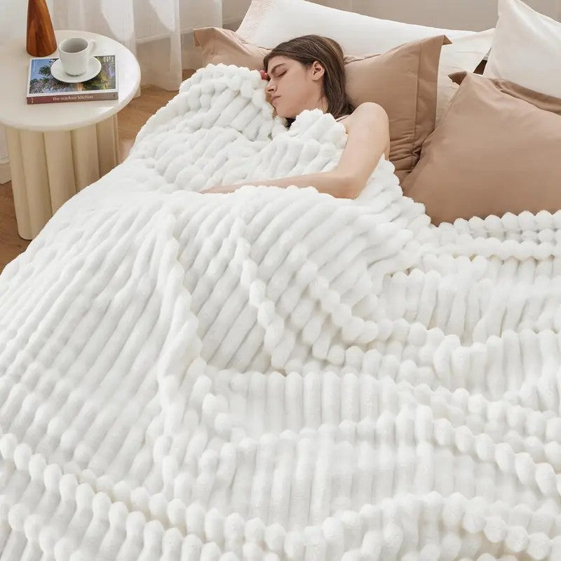Cloud Ribbed Fleece Blanket - view 8