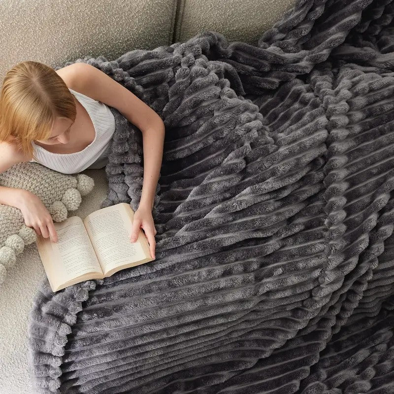 Cloud Ribbed Fleece Blanket - view 9